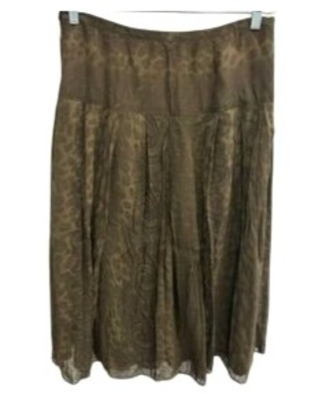 Womens Leopard Paisley Midi Skirt Flowy Pleated Boho Chic Maximalist